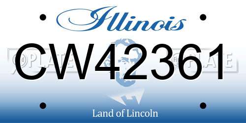 CW42361 Illinois License Plate