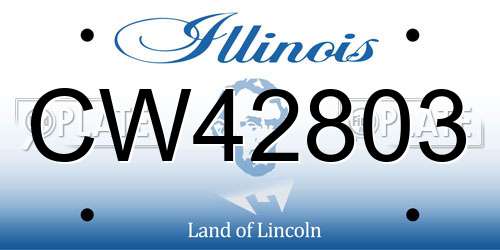 CW42803 Illinois License Plate