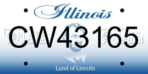 CW43165 Illinois License Plate