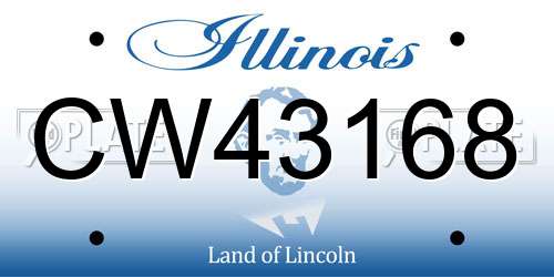 CW43168 Illinois License Plate