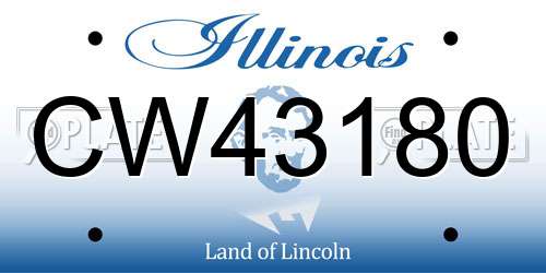 CW43180 Illinois License Plate
