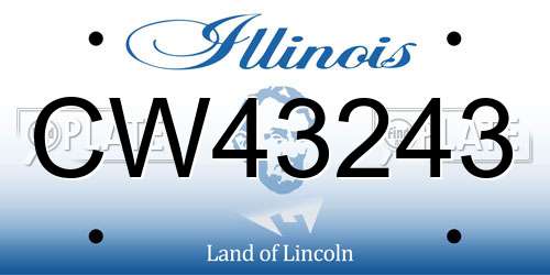 CW43243 Illinois License Plate