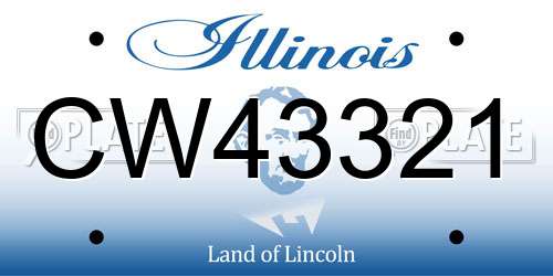 CW43321 Illinois License Plate