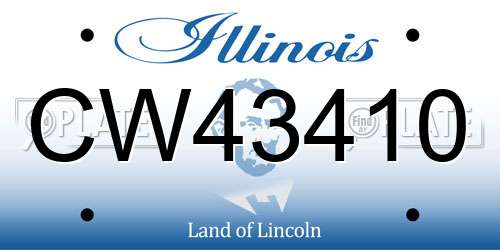 CW43410 Illinois License Plate
