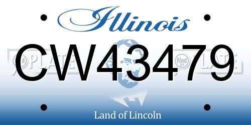 CW43479 Illinois License Plate