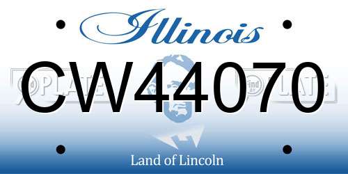 CW44070 Illinois License Plate