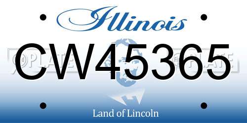 CW45365 Illinois License Plate