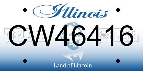 CW46416 Illinois License Plate