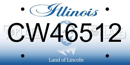 CW46512 Illinois License Plate