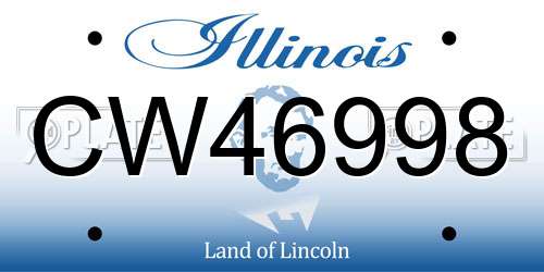 CW46998 Illinois License Plate