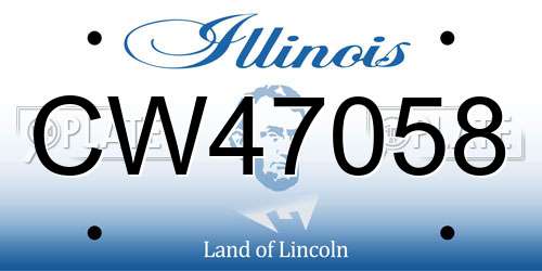 CW47058 Illinois License Plate