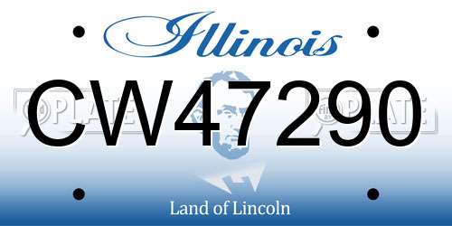 CW47290 Illinois License Plate