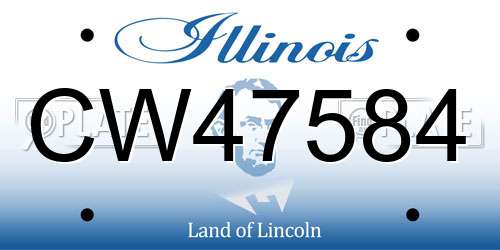 CW47584 Illinois License Plate