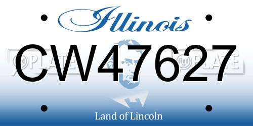 CW47627 Illinois License Plate