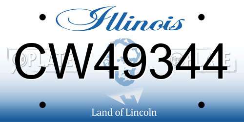 CW49344 Illinois License Plate