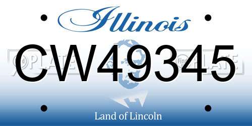 CW49345 Illinois License Plate