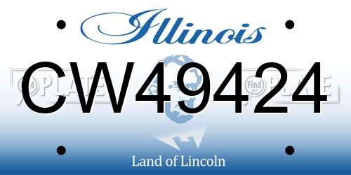 CW49424 Illinois License Plate