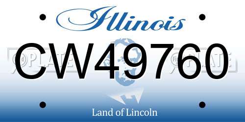 CW49760 Illinois License Plate