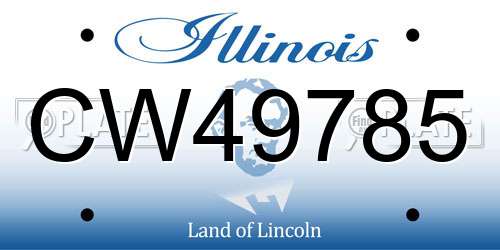 CW49785 Illinois License Plate