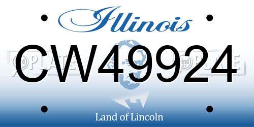 CW49924 Illinois License Plate