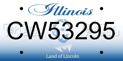 CW53295 Illinois License Plate