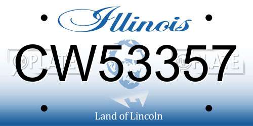 CW53357 Illinois License Plate