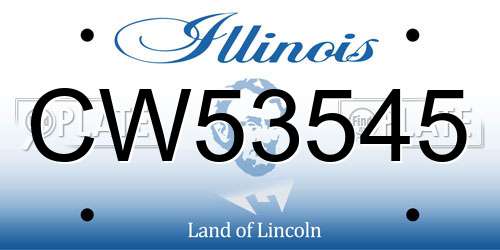 CW53545 Illinois License Plate