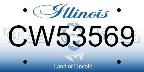 CW53569 Illinois License Plate