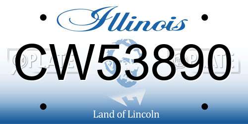 CW53890 Illinois License Plate