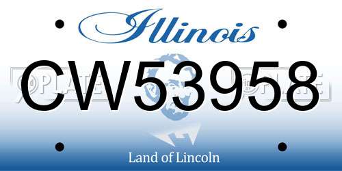 CW53958 Illinois License Plate