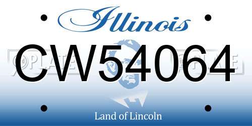 CW54064 Illinois License Plate