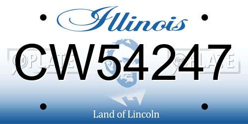 CW54247 Illinois License Plate
