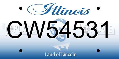 CW54531 Illinois License Plate