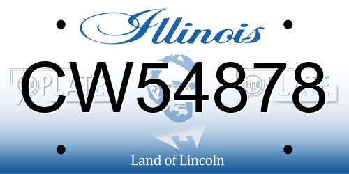 CW54878 Illinois License Plate
