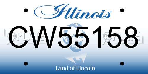 CW55158 Illinois License Plate