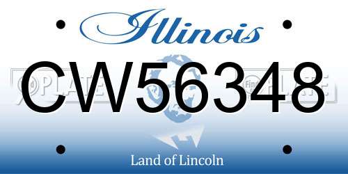 CW56348 Illinois License Plate