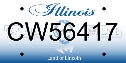 CW56417 Illinois License Plate