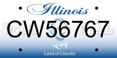 CW56767 Illinois License Plate