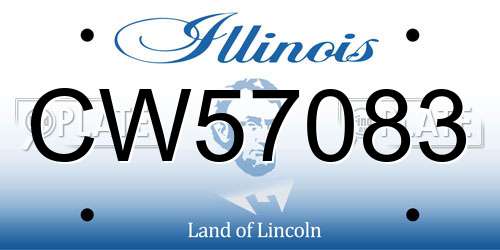 CW57083 Illinois License Plate