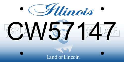 CW57147 Illinois License Plate