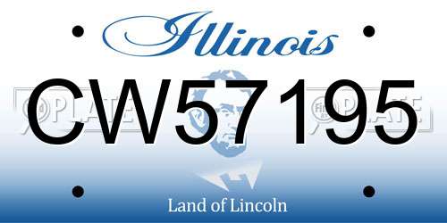 CW57195 Illinois License Plate