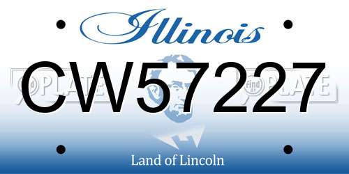 CW57227 Illinois License Plate