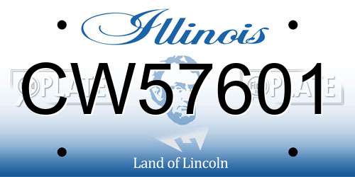 CW57601 Illinois License Plate