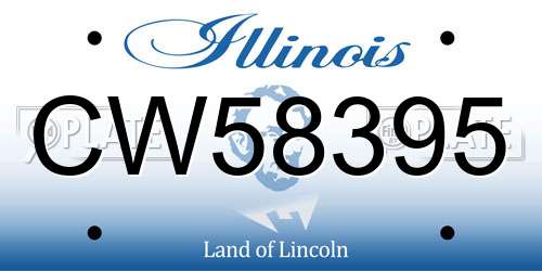 CW58395 Illinois License Plate
