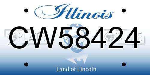 CW58424 Illinois License Plate