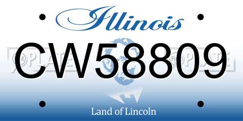 CW58809 Illinois License Plate