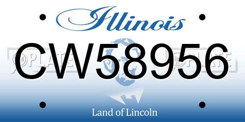 CW58956 Illinois License Plate