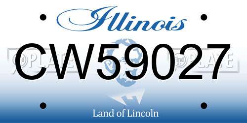 CW59027 Illinois License Plate