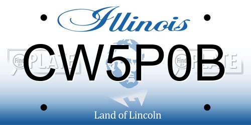 CW5P0B Illinois License Plate