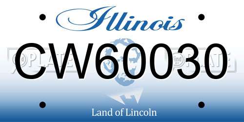 CW60030 Illinois License Plate
